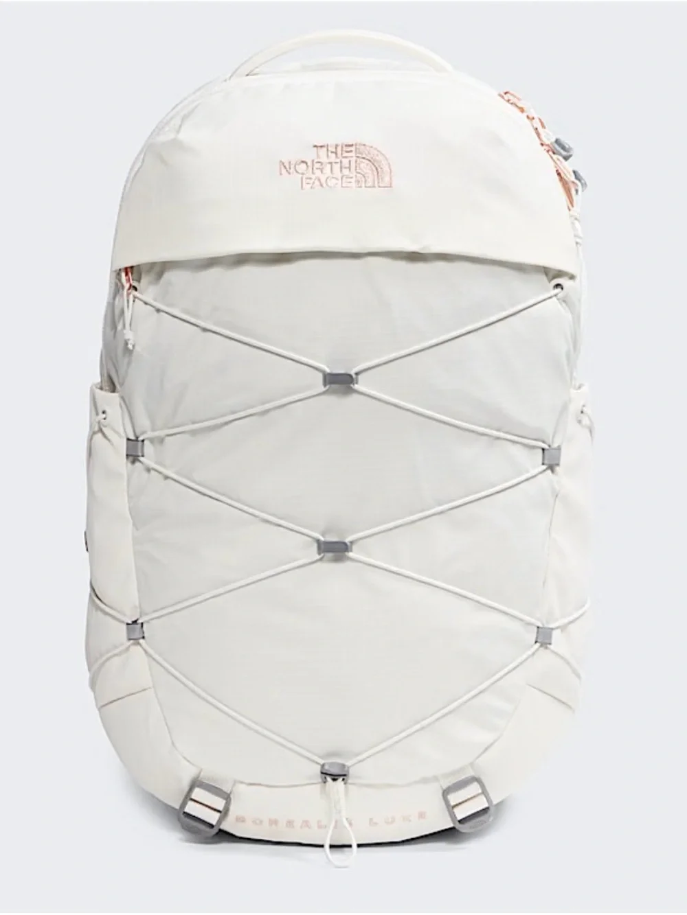 The North Face Borealis Luxe Backpack Gardenia White Burnt Coral Metallic